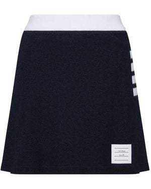 Thom Browne Pique Minirock Mit 4-Streifen-Logo - Blau