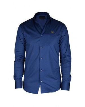 Philipp Plein Diamond Cut Ls Iconic Shirt - Blue