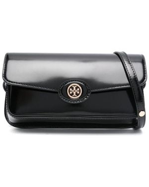 Tory Burch Robinson Leather Shoulder Bag - Black