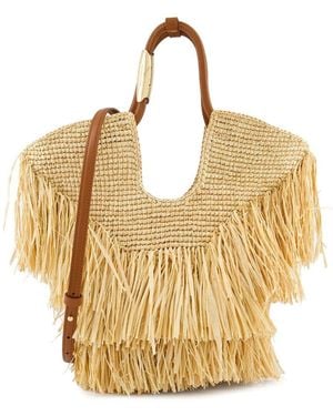 Zimmermann Goldentime Small Raffia Tote Bag - Metallic