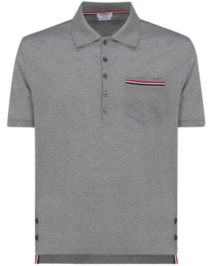 Thom Browne Rwb Cotton Polo Shirt - Grigio