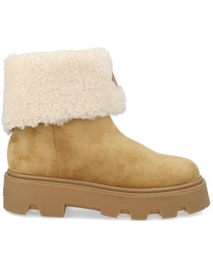 Moncler 100% Real Leather Boots - Natural