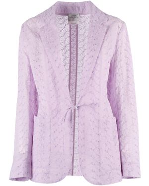 forte_forte Giacca Mussola Ricamo "broderie Anglaise" - Paars