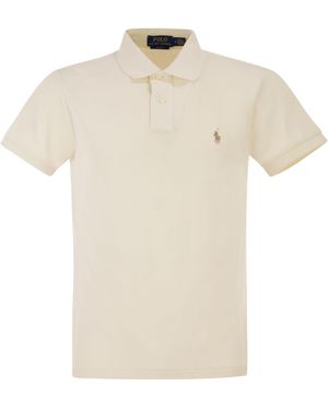 Polo Ralph Lauren Slim Fit Pique Polo Shirt - White