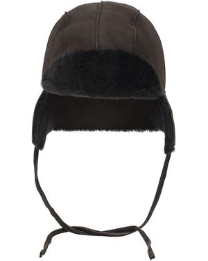 AURALEE Mouton Merino Wool Beanie Hats - Black