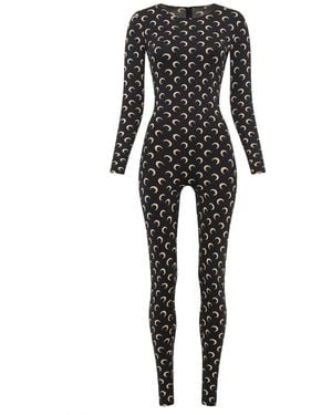 Marine Serre Moon Printed Stretch Jersey Catsuit - Black