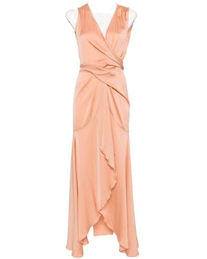 Silk95five Robe longue en soie Shangri - Rose