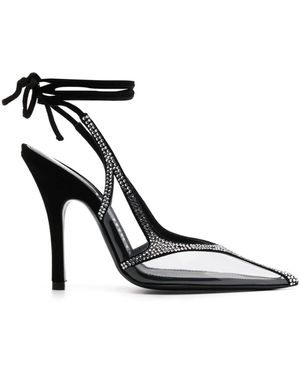 The Attico De Attico Venus Chrome Slingback Pumps - Zwart