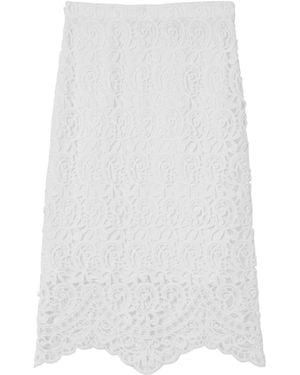 Burberry Lace Midi Skirt - White
