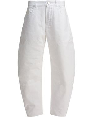 Alaïa Vaqueros redondeados de cintura baja - Blanco