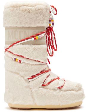 Moon Boot Mondstiefel -Ikon -Schneestiefel in Kunstpelz - Natur