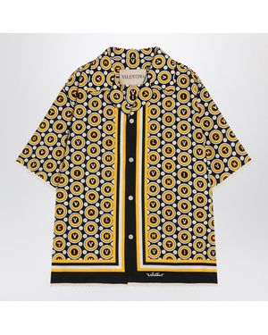 Valentino Bowling Shirt With Bulles Royales Print - Yellow