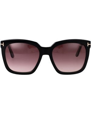 Tom Ford Squared Sunglasses Ft0502 01 T - Brown