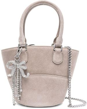 Self-Portrait Suede Tote Bag - White