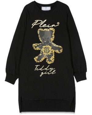 Philipp Plein Long Sleeve Dress Bear - Black