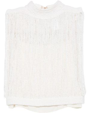 Fabiana Filippi Wool And Silk Blend Top - White