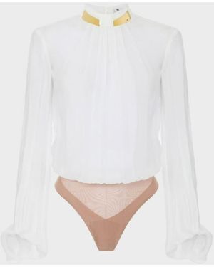 Elisabetta Franchi Jewel Neck Bodysuit - White