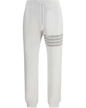 Thom Browne Pantalones De Chándal Con 4 Barras Sobreteñidas Y Lazo Trasero Liso - Gris