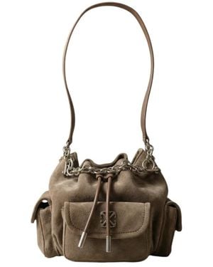 Off-White c/o Virgil Abloh Dumbo.B Bucket Bag Suede - Brown