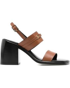 Sergio Rossi Leder-Absatzsandalen - Natur