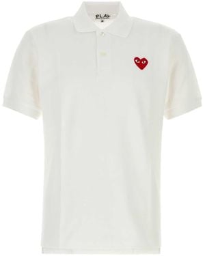 COMME DES GARÇONS PLAY Piquet Polo Shirt - White