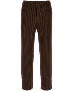 Homme Plissé Issey Miyake Homme Plissé Pleated Polyester Pant - Brown