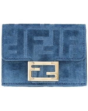Fendi Portafoglio "Micro Trifold Baguette" - Blue