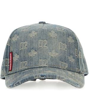 DSquared² Dsquared Embroidered Denim Baseball Cap - Grey