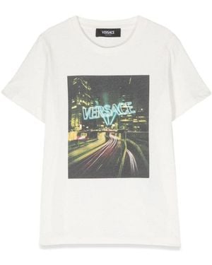 Versace Blinding Lights Print Jersey T-Shirt - White