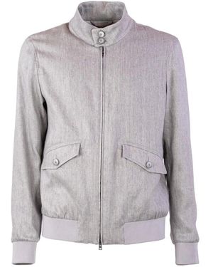 Herno Leinen-Bomberjacke - Grau