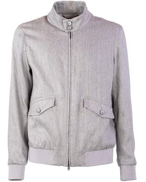 Herno Linen Bomber Jacket - Grey