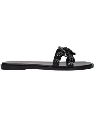 Versace Slippers And Clogs Patent - Black