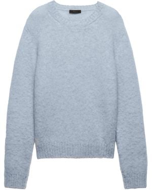 Prada Wollpullover mit Rundhalsausschnitt - Blau
