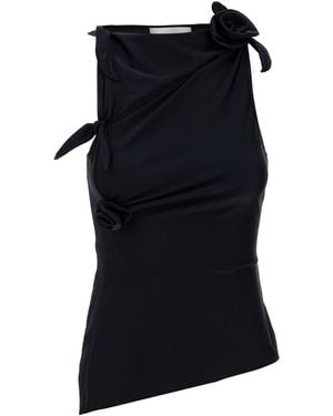 Coperni Asymmetric Flower Top Nero-Donna