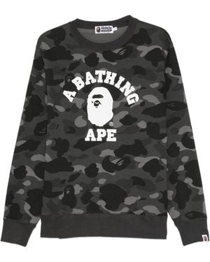 A Bathing Ape Colour Camo University Crewneck Sweatshirt M - Black