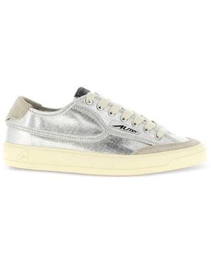 Autry Windscape Metallic Suede Sneakers - White
