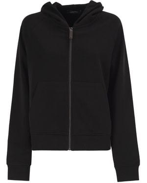 Max Mara Smmmarea Jersey Sweatshirt Met Capuchon En Ritssluiting - Zwart