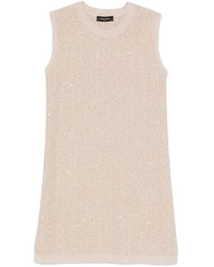 Fabiana Filippi Wool Blend Short Dress - Natural