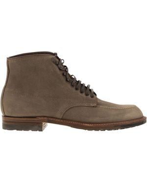 Alden Boot à lacets d' Suede - Marron
