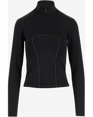 Pinko Stretch Nylon -Trikot mit Logo - Schwarz