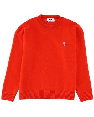 MSGM Crew Neck Sweater - Red