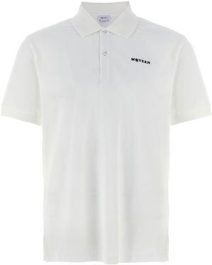 McQueen Polo Con Ricamo Logo - Bianco