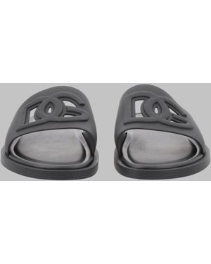 Dolce & Gabbana Rubber Beach Slides - Gray