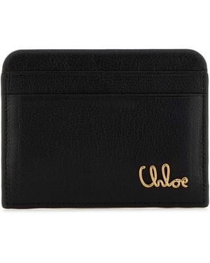 Chloé Leather Card Holder - Black