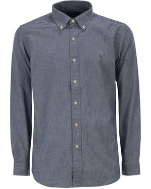 Polo Ralph Lauren Baumwoll-Chambray-Button-Down-Hemd - Blau