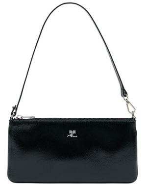 Courreges Umhängetasche Leder Schwarz