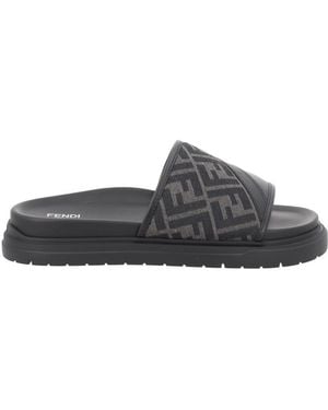 Fendi Diagonal" Sandal - Grey