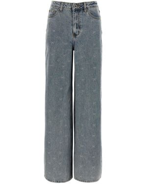Self-Portrait Selbstporträt 'Hellblauer Diamante Bow' Jeans - Grau