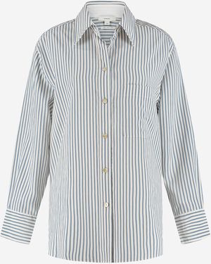 Vince Camicia A Strisce Viscosa - Blu