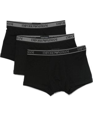 Emporio Armani Logo-Waistband Boxers (Pack Of Three) - Black